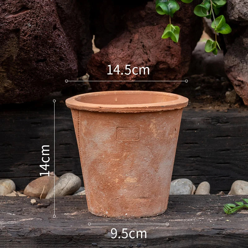 Red Clay Py Plant Pots Ancient Sle Garden Art Handmade Clay Pots Breathable Durable for Succulent Plants Home Decor