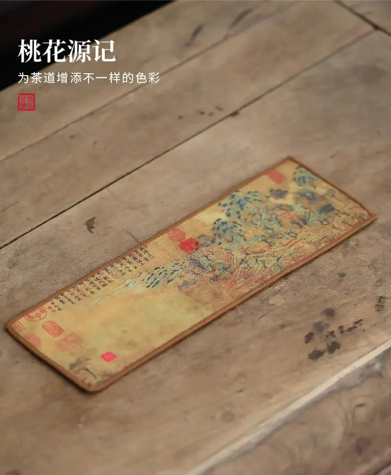 Double-sided tea towel, thickened tea cloth, absorbent towel, tea set, coffee table, tea tray, tea tablecloth, matcha table tea