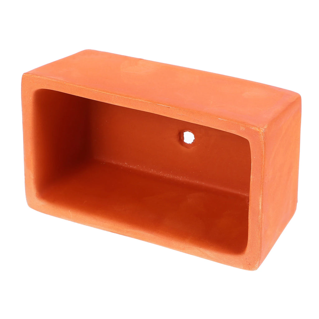 Rectangular Terracotta Flower Pot 12cm Clay Planter With Drainage Hole Pottery Container For DIY Garden Plants Indoor Windowsill