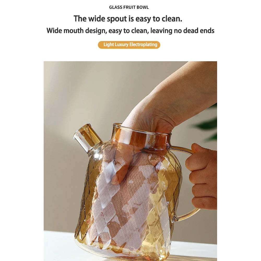 Borosilicate Glass Teapot Stovetop Safe,1000ml/1800ml Tea pot, for Loose Leaf Teas Fruit Teas Fragrant Tea