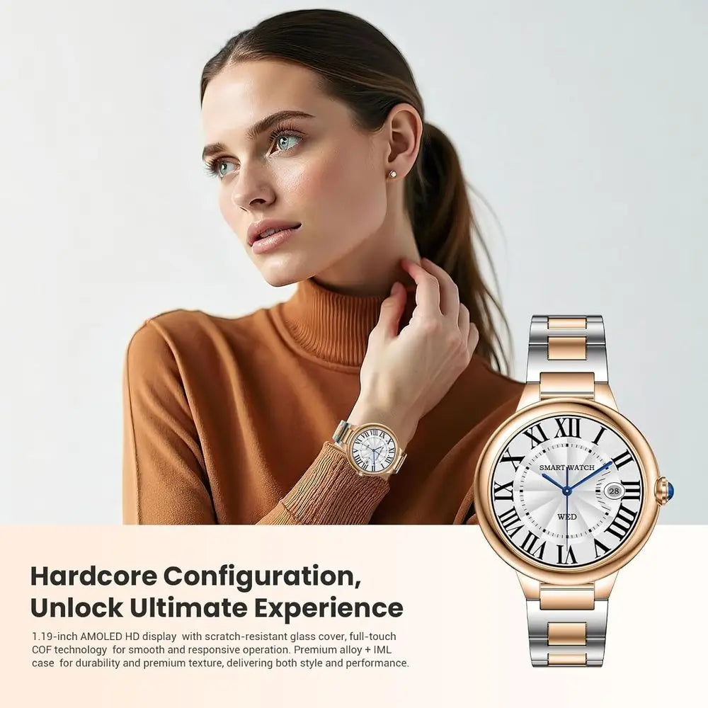 SOUYIE 2026 Luxury Smart Watch or Women, 1.19" AMOLED Display, DA GPT Smartwatch, Heart Rate, Sleep Monitor, 107 Sports es itn,