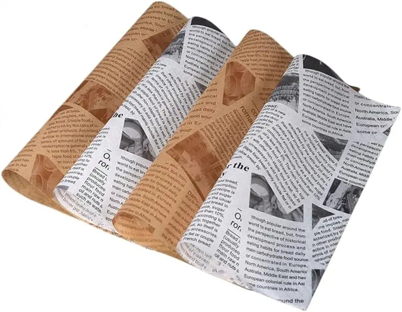 Wax Paper Sheets Grease Resistant Tray Basket Liners Newsprint Paper Water and Grease Proof Sandwich Wrapping Paper for Food