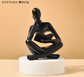 Bookshelf Decor Home Decor - Person Who is Thinking Abstract Thinker Sculpture Figurine Statue Resin Modern Reading Decoration
