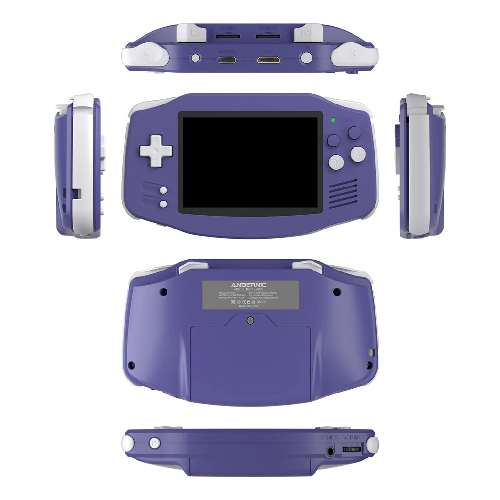 ANBERNIC RG34XX Retro Handheld Game Console 3.4" IPS Screen Linux 64-bit Video Gaming Player Support WiFi Bluetooth HD TV Output