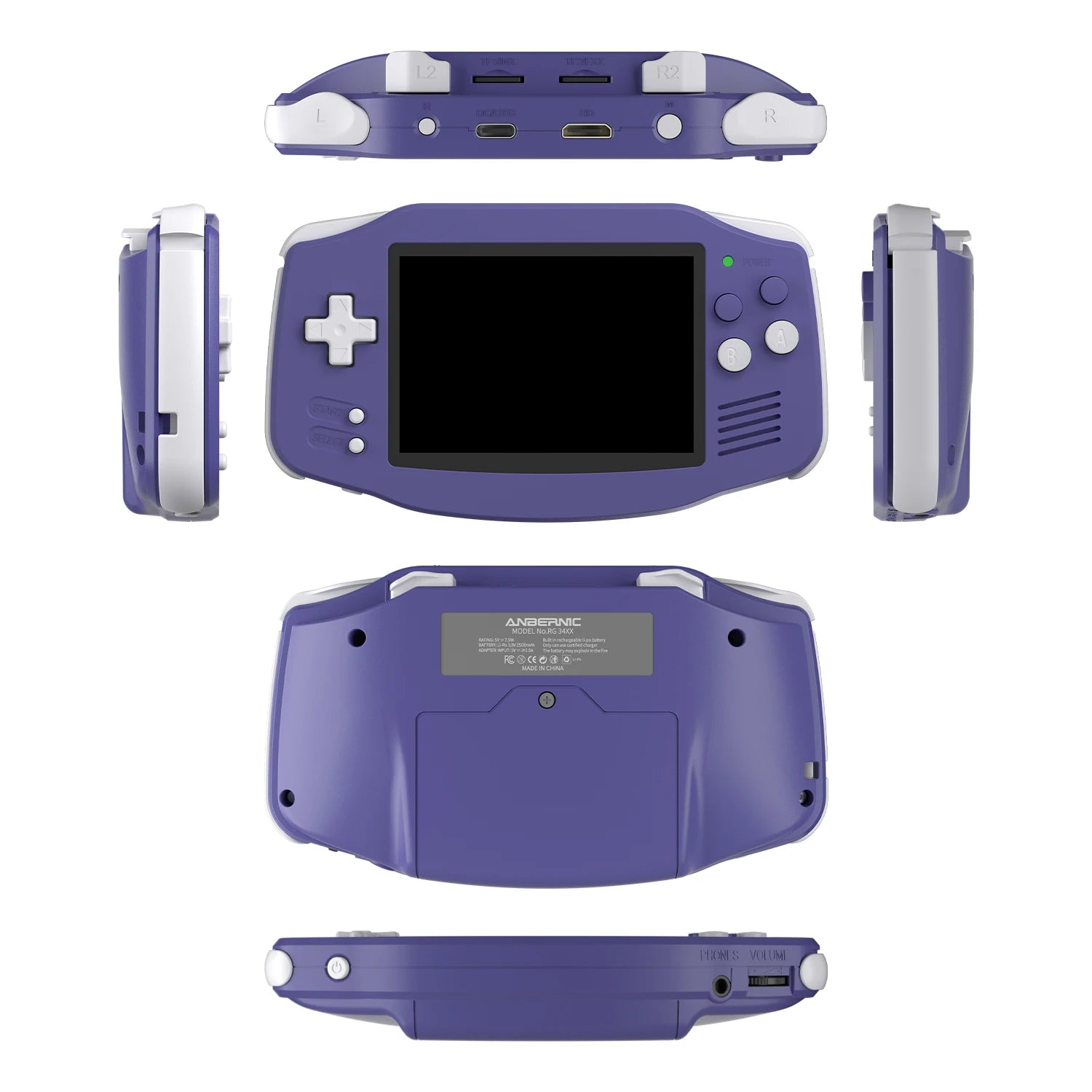ANBERNIC RG34XX Retro Handheld Game Console 3.4" IPS Screen Linux 64-bit Video Gaming Player Support WiFi Bluetooth HD TV Output