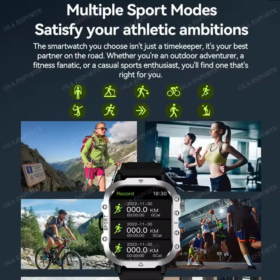 2025 New SmartWatch Men Outdoor GPS Sport Watches Heart Rate Sleep Waterproof Smart Watch IOS Android