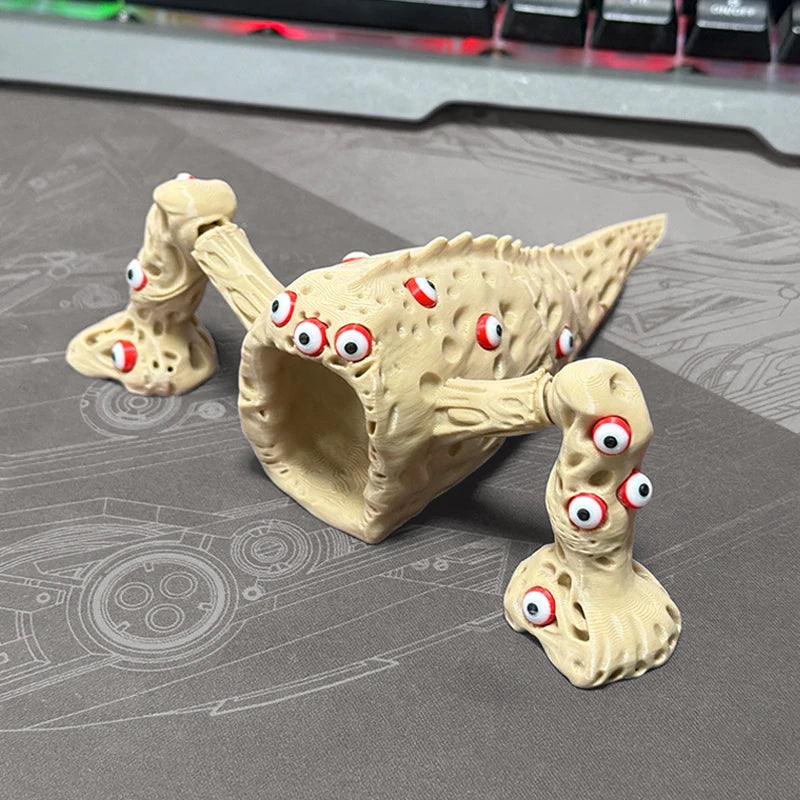 Calamity Sea Devourer 3D Printed Multi Eyes Cthulhu Monster Figurine Ocean Horror Sculpture Desktop Halloween Decor Gift