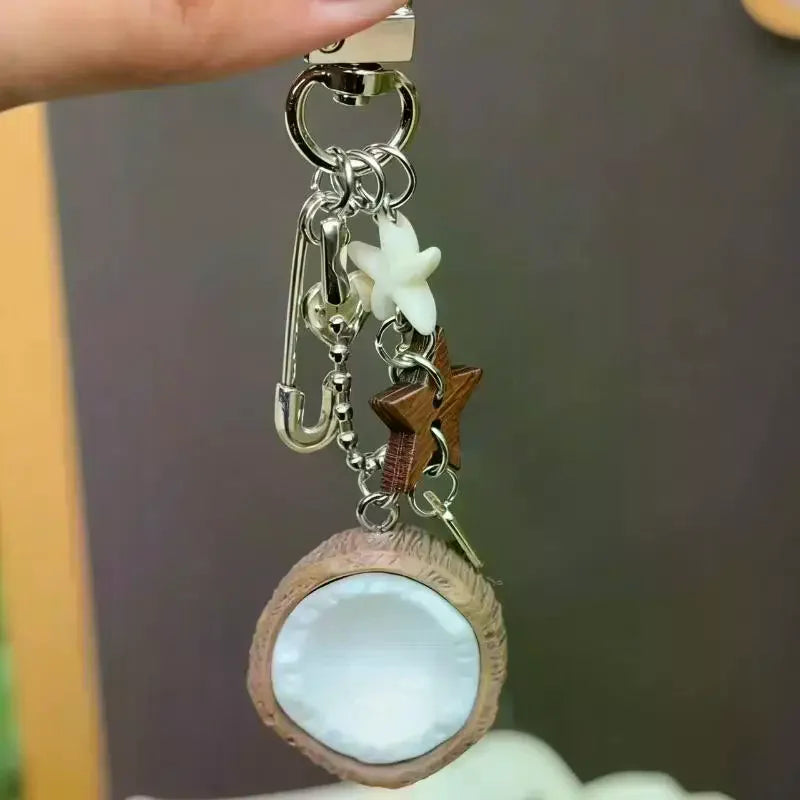 Beaded Coconut Bag Charm for Purses Handbags Bag Accessories Fashion Charms Car Keyrings Gift for Womens Girls