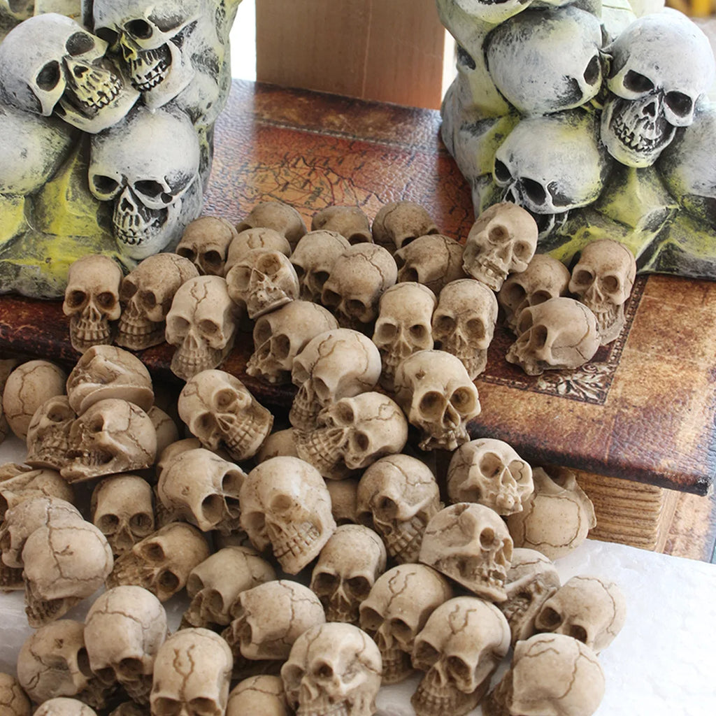 10/20Pcs Gothic Skull Halloween Decor Mini Skulls Creative Flowerpot Decoration Realistic Miniature Skeleton Skulls Crafts Decor