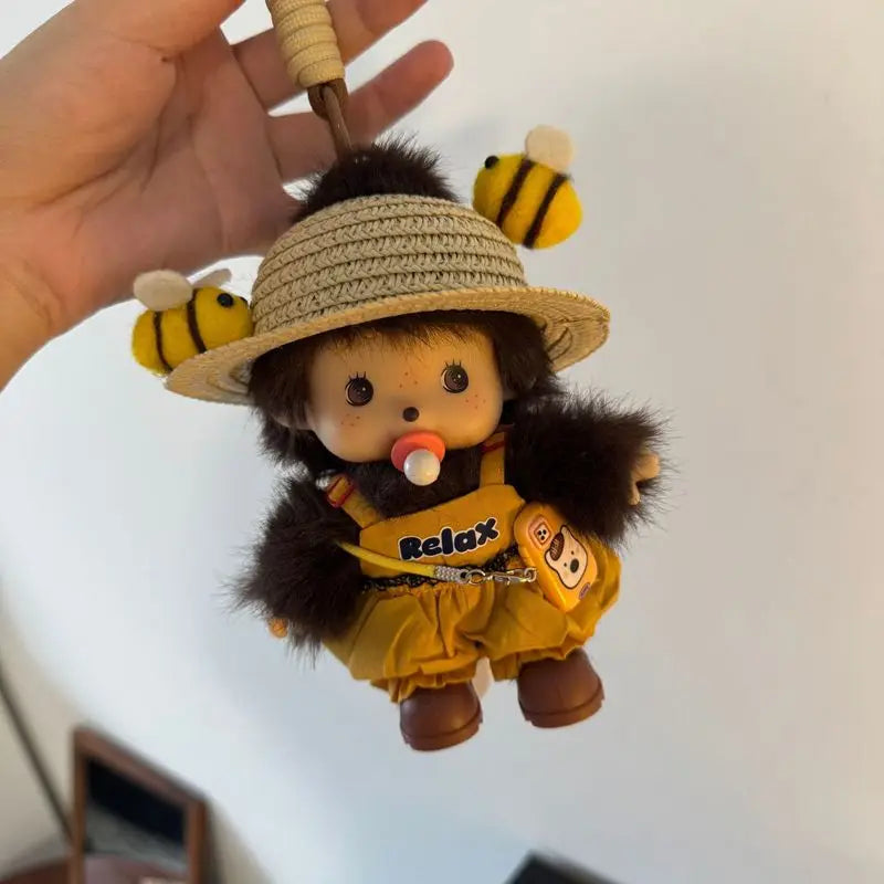 New 15cm Monchhichi Cute Little Monkey Diy Outfit Change Doll Multiple Styles Exquisite Backpack Pendant Keychain Toy