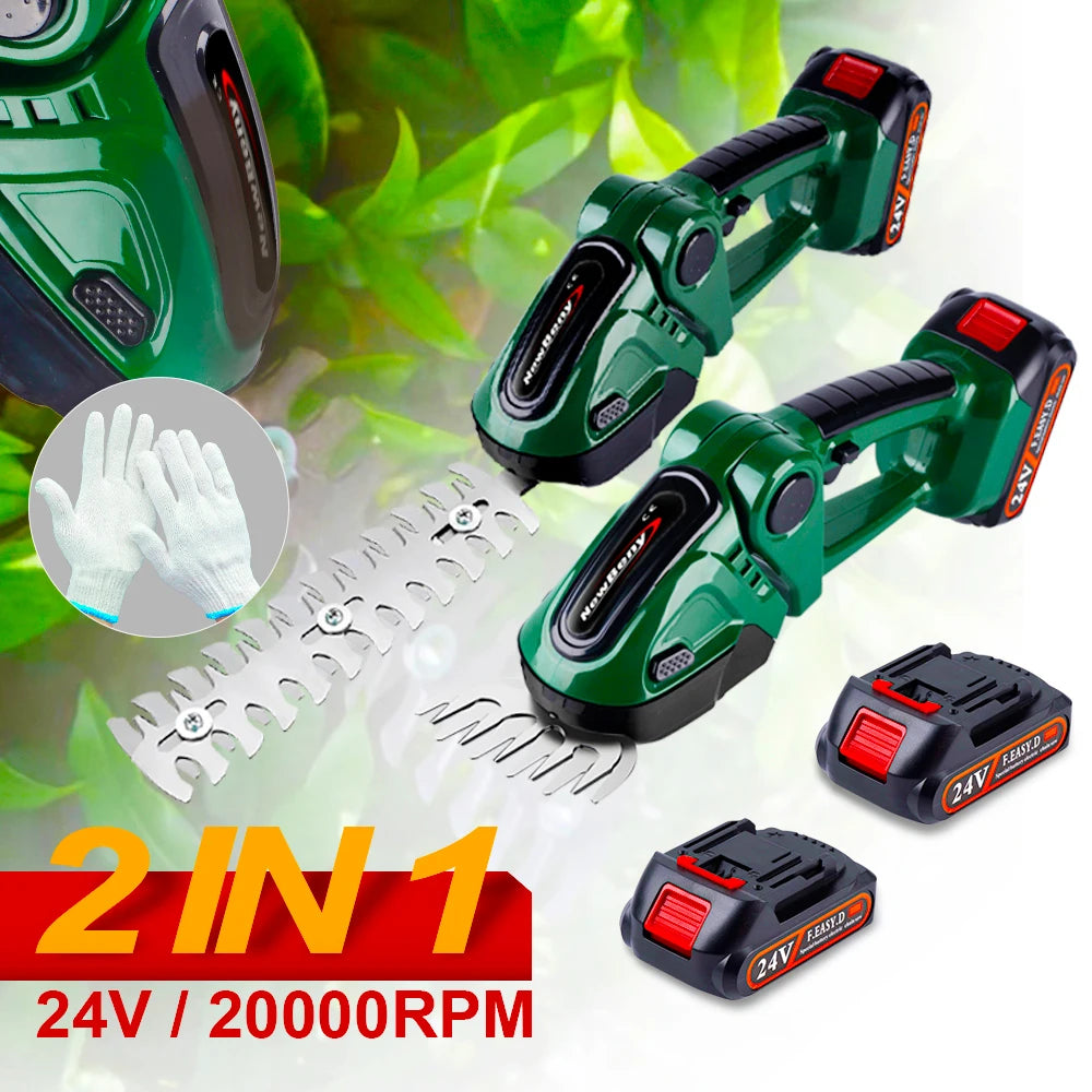 2in1 Electric Hedge Trimmer 20000rpm Household Lawn Mower Garden Scissors Grass Power Tool For Makita 18V Battery Pin
