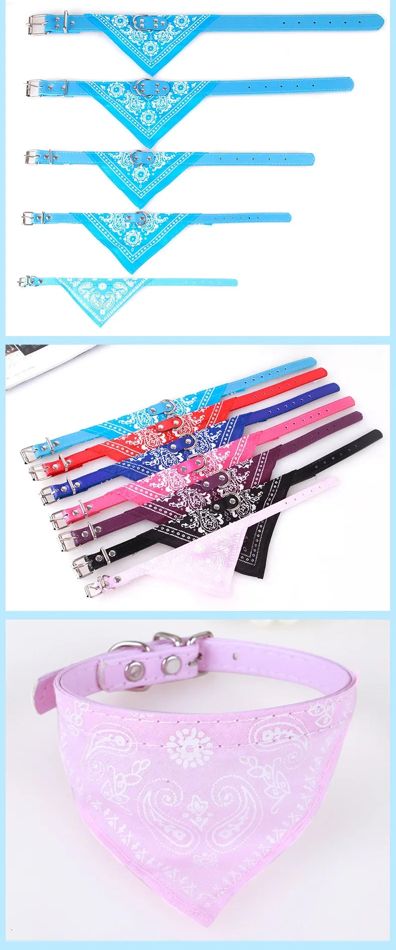 Adjustable Dog Bandana Leather Printed Soft Collar For Dog Pet Supplies Cat Scarf Collar For Chihuahua Puppy Pet Neckerchief