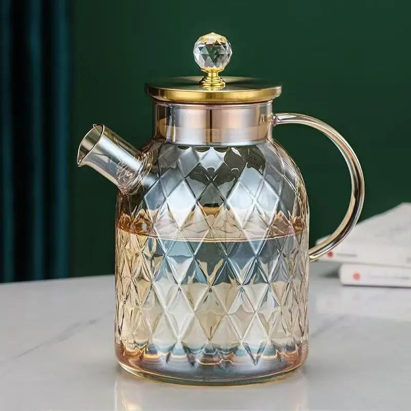 Borosilicate Glass Teapot Stovetop Safe,1000ml/1800ml Tea pot, for Loose Leaf Teas Fruit Teas Fragrant Tea