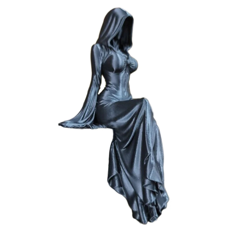 3D Printed Skeleton Lady Statue Gothic Art Figurine Home Desktop Ornament Halloween Decor Collectible Craft Gift
