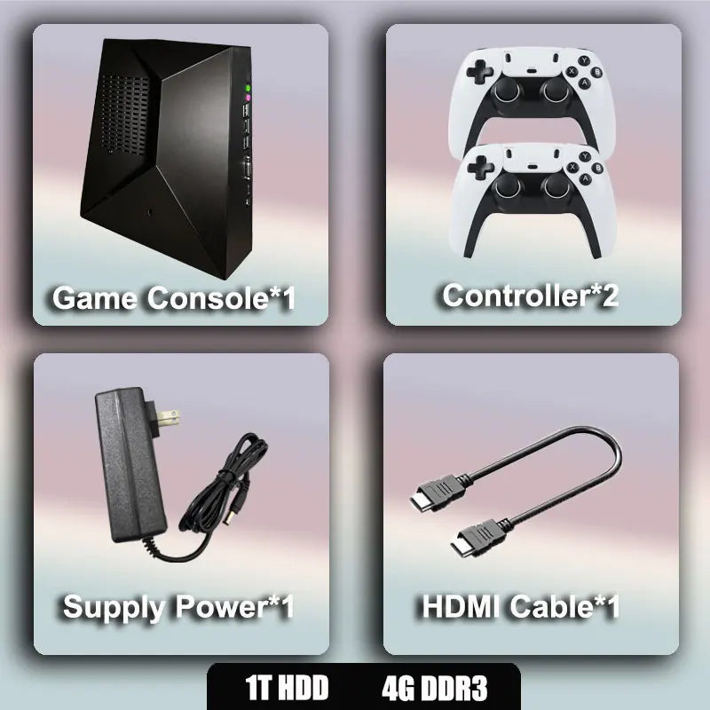 70000 Games G5 Pro 4K HD Game Console 60 Emulators for PSP N64 NGC PS2 Plug on TV Wireless Controller Home TV 4Players Kids Gift