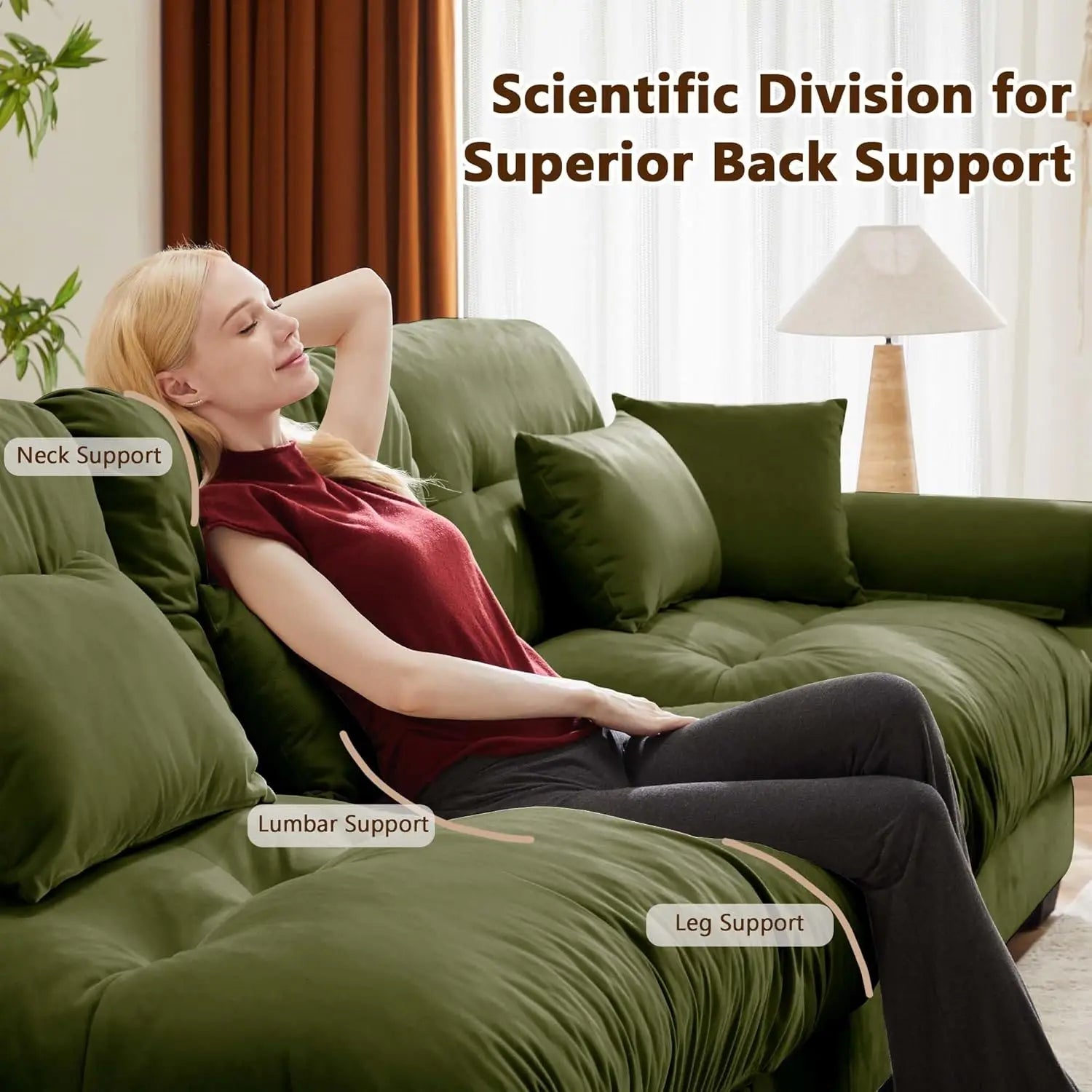 Velvet Modular Sectional Sofa 130" W Oversized U-Shaped Cloud Couch with 2 Ottomans Free Combined 3-Seater Comfort Customized