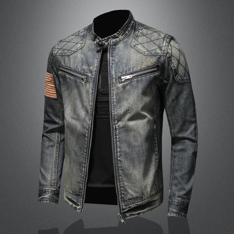 Autumn Men's Denim Jackets Fashion Men Retro Streetwear Zipper Cowboy Coats Men Vintage Windbreaker Biker Jean Jackets Clothing