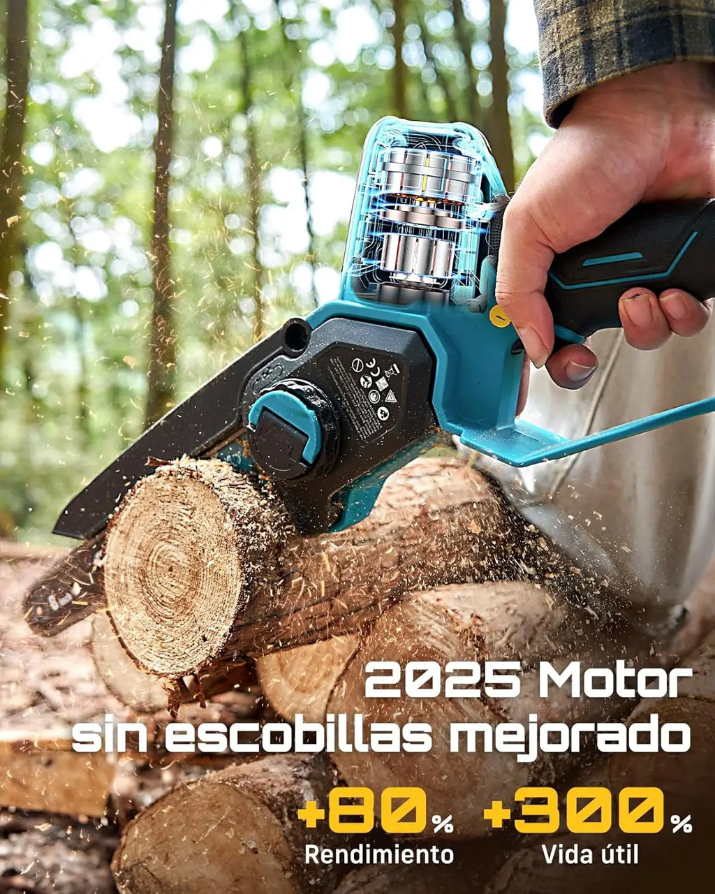 SEESII 6&8'' Brushless Electric Chainsaw 1000W Cordless Electric Saw Woodworking Garden Pruning Tools For Makita 18V Battery Pin