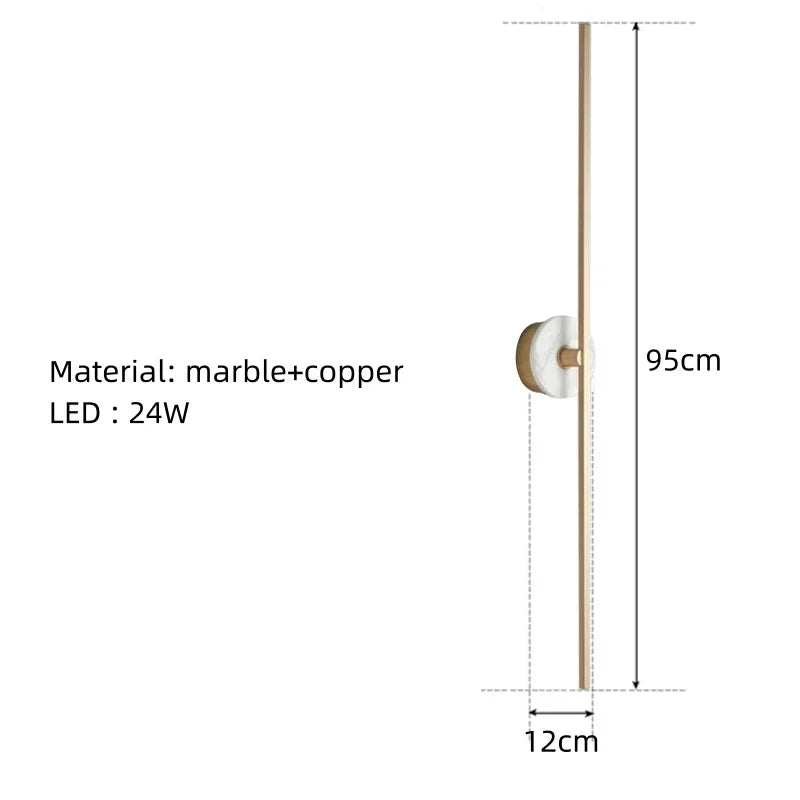 Natural Marble Wall Lamp Minimalist Brass Line Lighting Room Decor For Parlor Dining Room Bedroom Aisle Hotel Gold Dropshipping