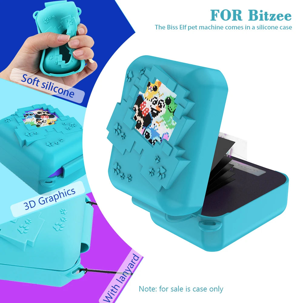 3D Cartoon Cute Silicone Carry Case for Bitzee Interactive Toy Digital Pet Washable Protective Cover Shockproof with Lanyard