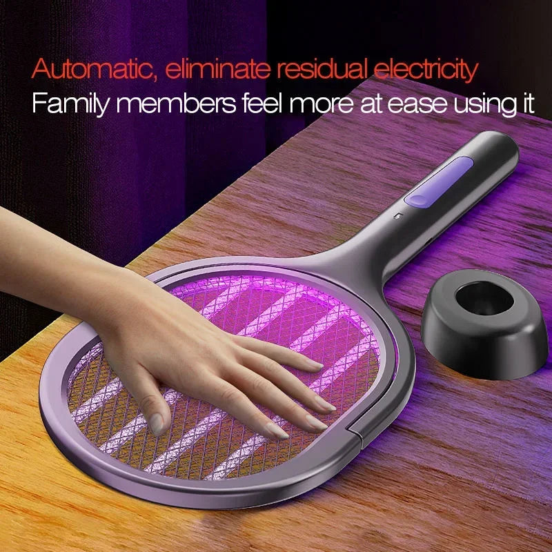 Scalable Portable Mosquito Swatter, Fly Swatter, Electric Mosquito Swatter Insect Swatter Mosquito Swatter with Mosquito Lure Lamp Extension, USB Rechargeable Insect Repellent, Physical Pest Control, Suitable for Bedrooms, Of