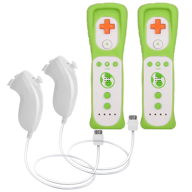 2PCS Remote Controller with Nunchuck Controller for Wii Console Wireless Gamepad with Motion Plus for  Wii Games Control