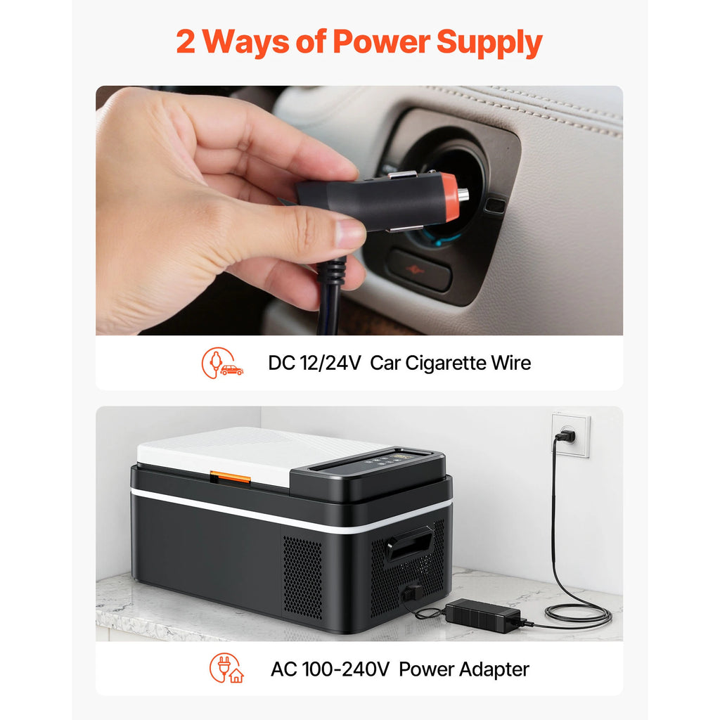 Succebuy 15L 20L 22L 30L 45L 55L Portable Car Cooler Refrigerator Electric Compressor 12V/24V DC 110-240V AC Freezer for Home