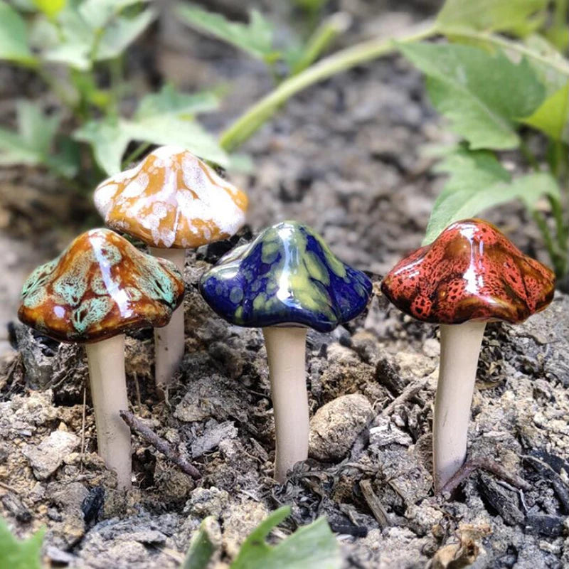 Ceramic Crafts Small Mushroom Flowerpot Garden Decoration