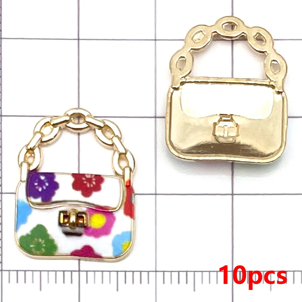 10pcs Colorful Fashion Women's Handbag Charms Alloy Pendants for DIY Bracelets Necklaces Earrings Jewelry Making Accessories