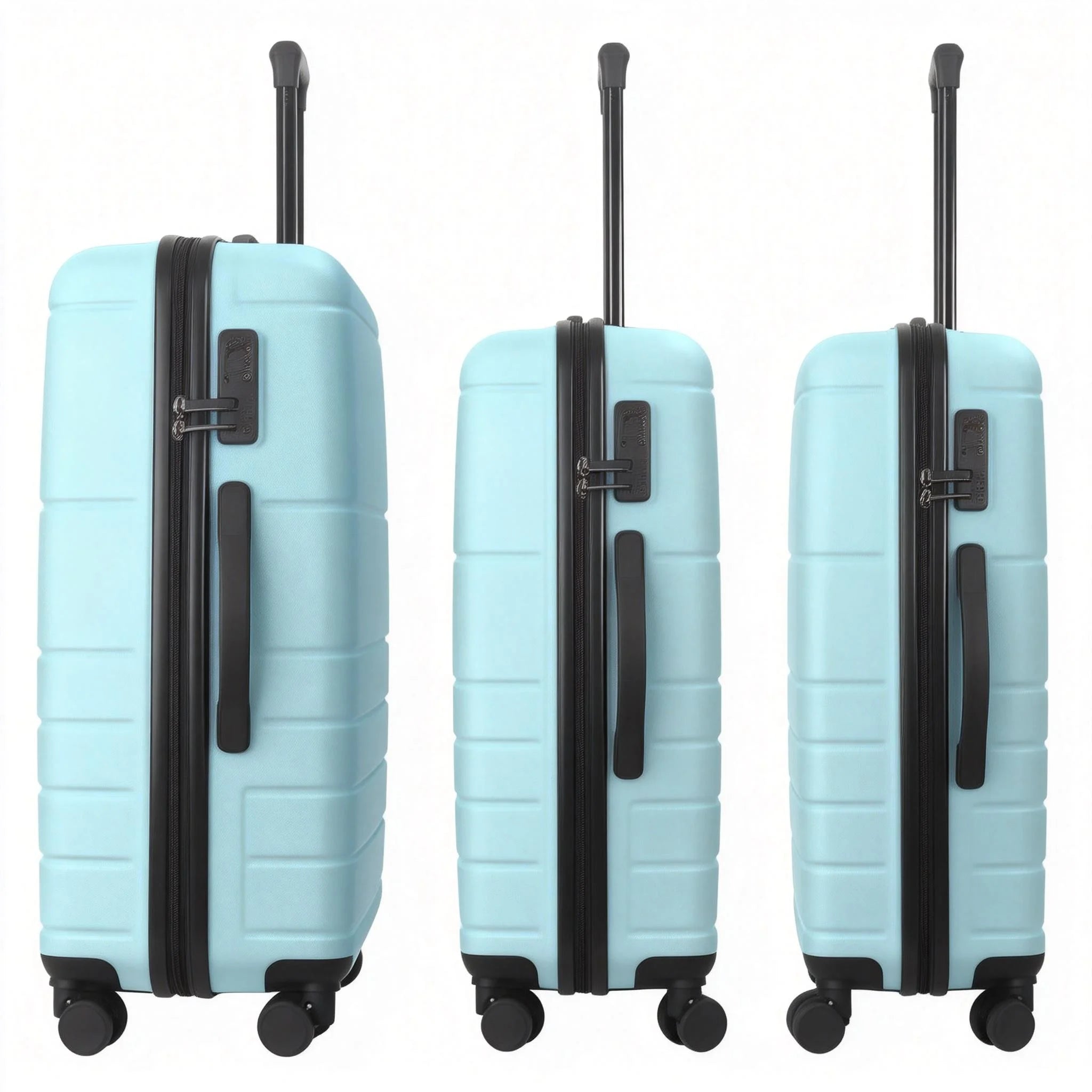 ABS Hardshell 3 Piece Luggage Set 20 24 28 Inch TSA Lock Spinner Wheels Lightweight Durable Suitcases Pink