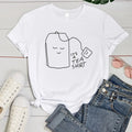 Tea Shirt Print T-Shirt, Funny Print Short Sleeve Crew Neck Casual Top For Spring & Summer, Women's Clothing