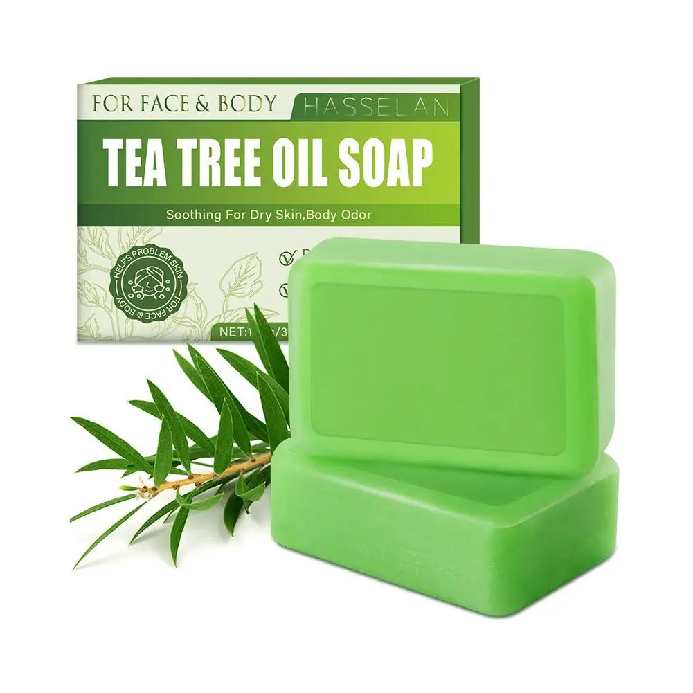 Tea Tree Soap, Soap Bar with Tea Tree Oil, Natural Soaps for Body Skin Cleaning,Gentle Exfoliating Bar Soap