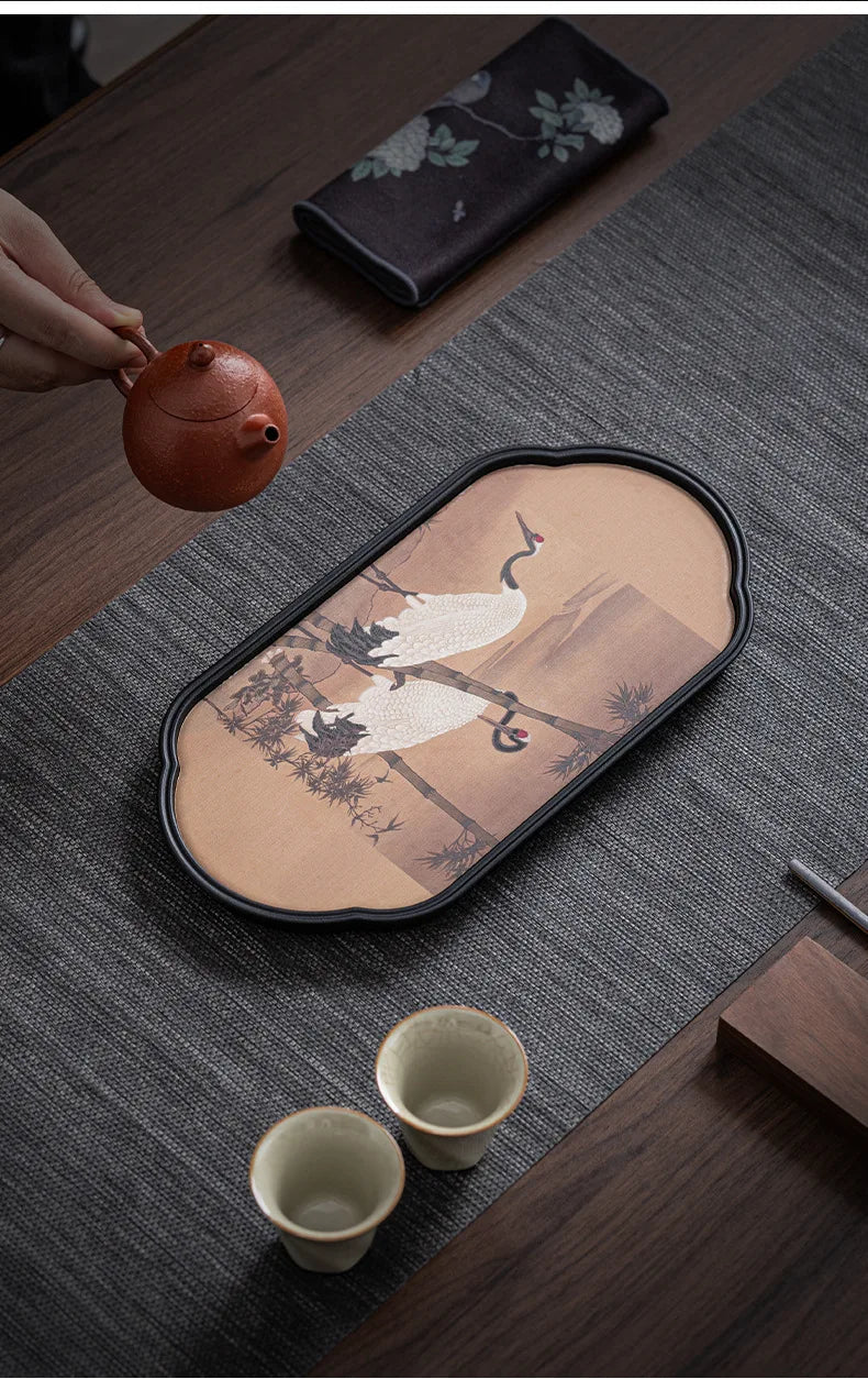 Tea Tray Dry Small Absorbent Tea Table Household 2024 New Pot Bearing Guochao Tea Ceremony Serving Tray