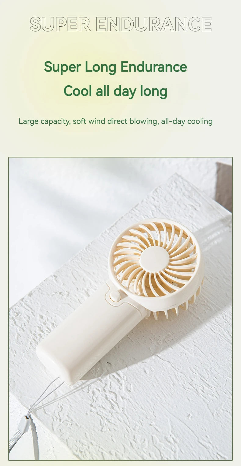 Portable Handheld Mini Fan for Summer Cooling Compact Desk Fan with Strong Airflow Simple Design Ideal for Outdoor travel Use