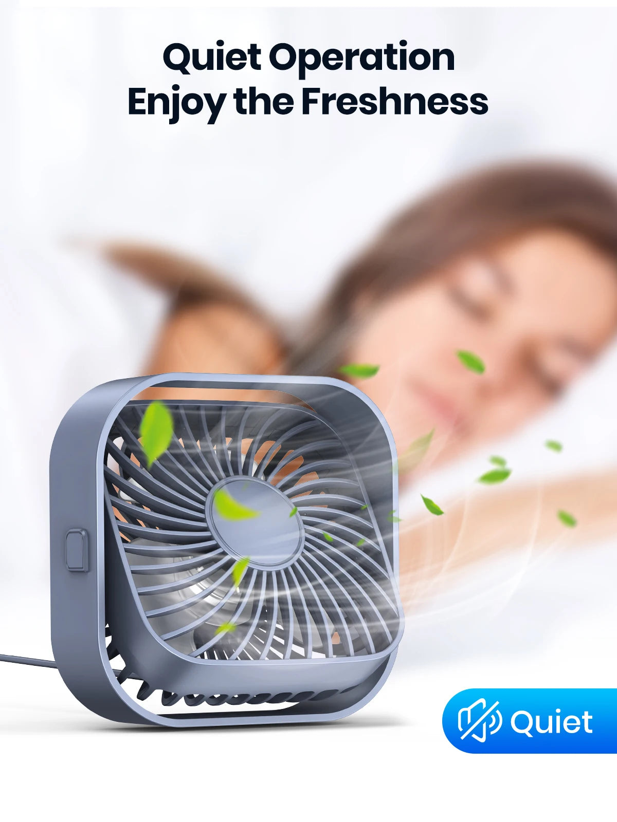 Portable Mini Fan USB Desk Fan Table Strong Airflow &Quiet Operation 3 Speed Wind 360°Rotatable Standing Fans for Room Home