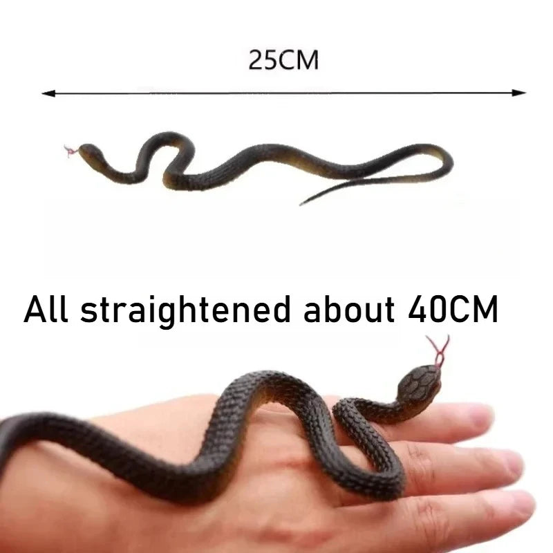 1/5/10PCS Hot Halloween Props Novelty Funny Scary Prank Simulation Rubber Realistic Snake Black Mamba Toy Small Large Size 40cm