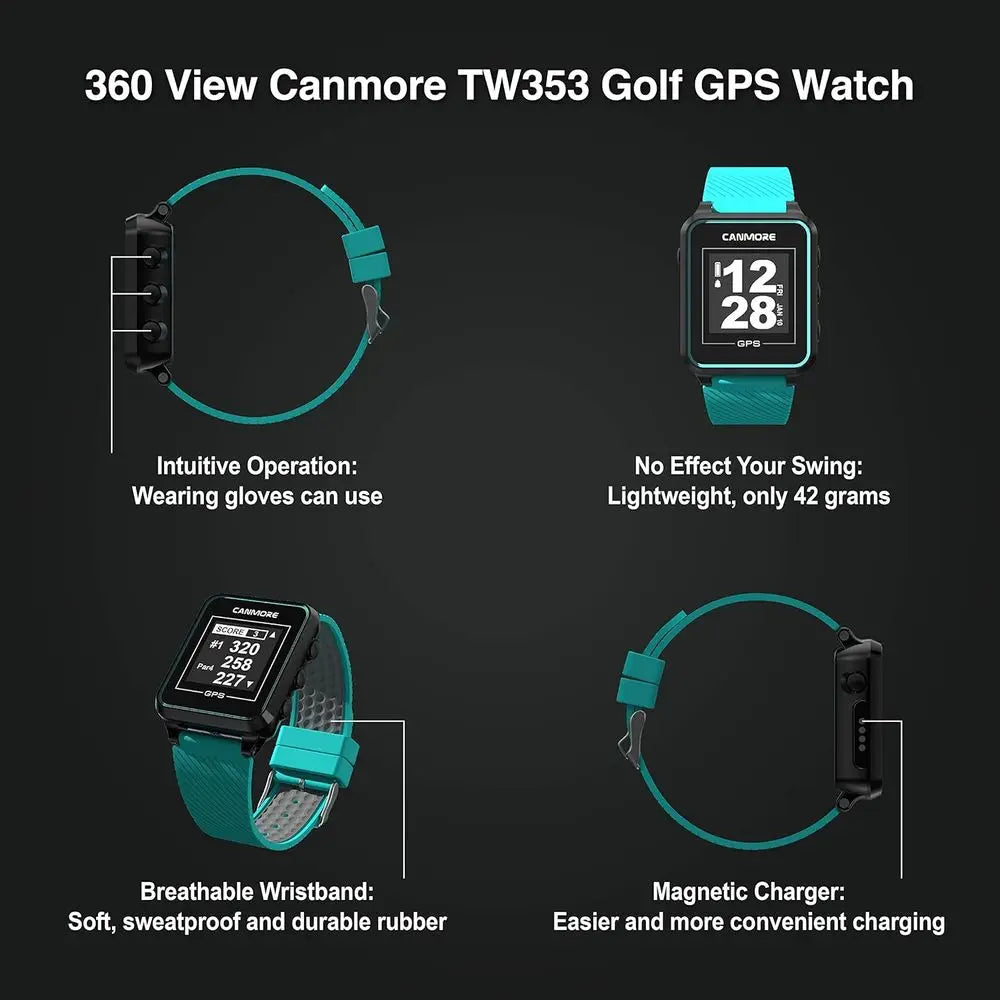 TW353 Gol GPS Watch or Men and Women, High Contrast LCD Display, ree ate Over 41,000 Preloaded Courses Worldwide, Lightweight en