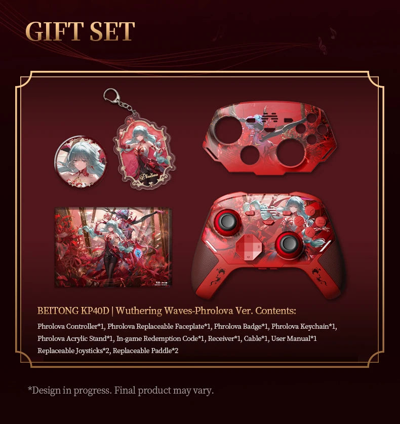 BEITONG Wuthering Waves Gamepads Phrolova/Cartethyia Ver KP40D Elite Controller Hall/Micro Vibration Trigger Force TMR Joystick