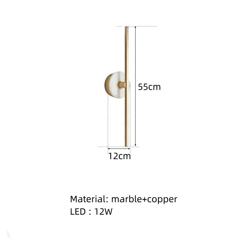 Natural Marble Wall Lamp Minimalist Brass Line Lighting Room Decor For Parlor Dining Room Bedroom Aisle Hotel Gold Dropshipping