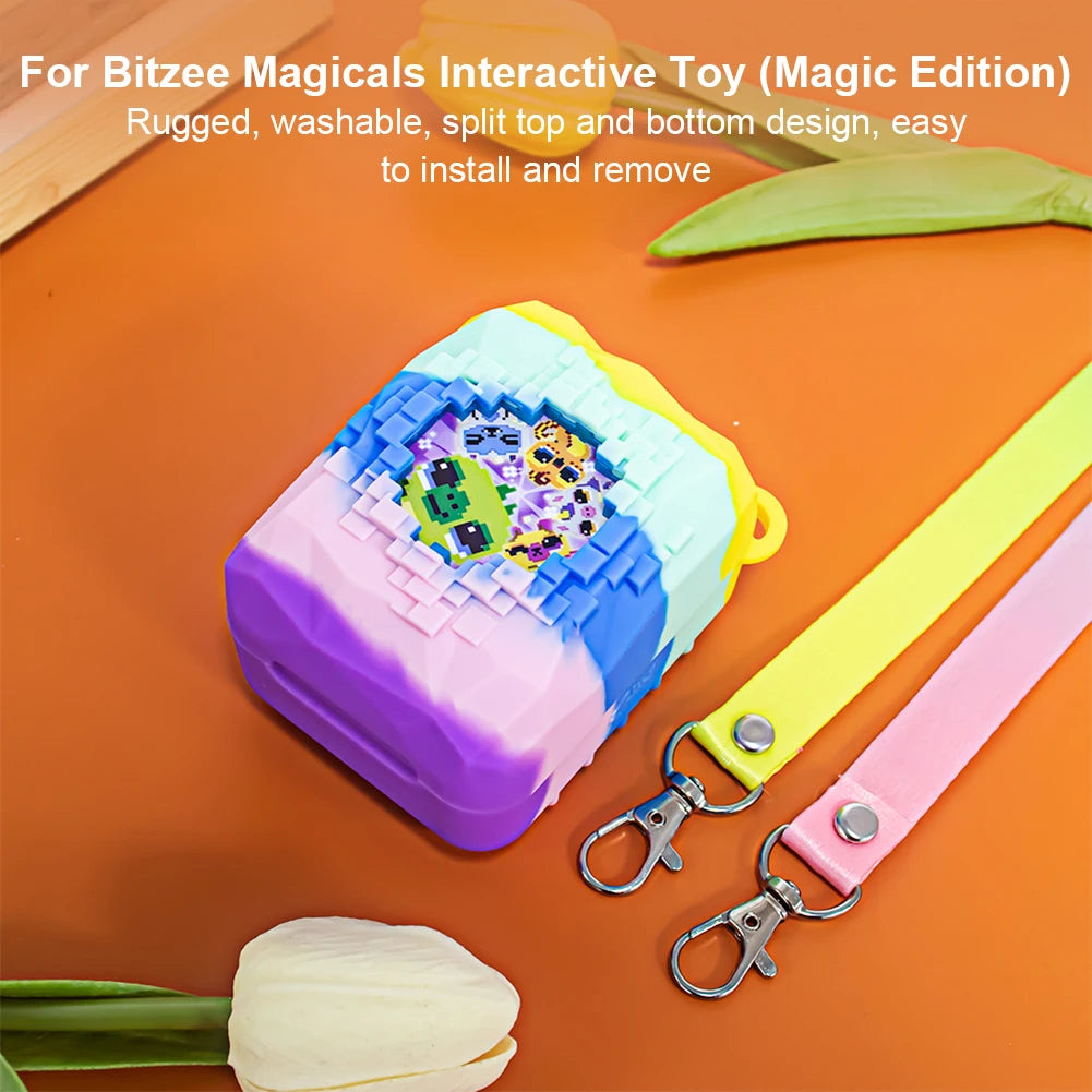 For Bitzee Magicals Interactive Toy Protective Case With Lanyard Soft Silicone Cover Case Anti-Scratch Protective Skin Sleeve