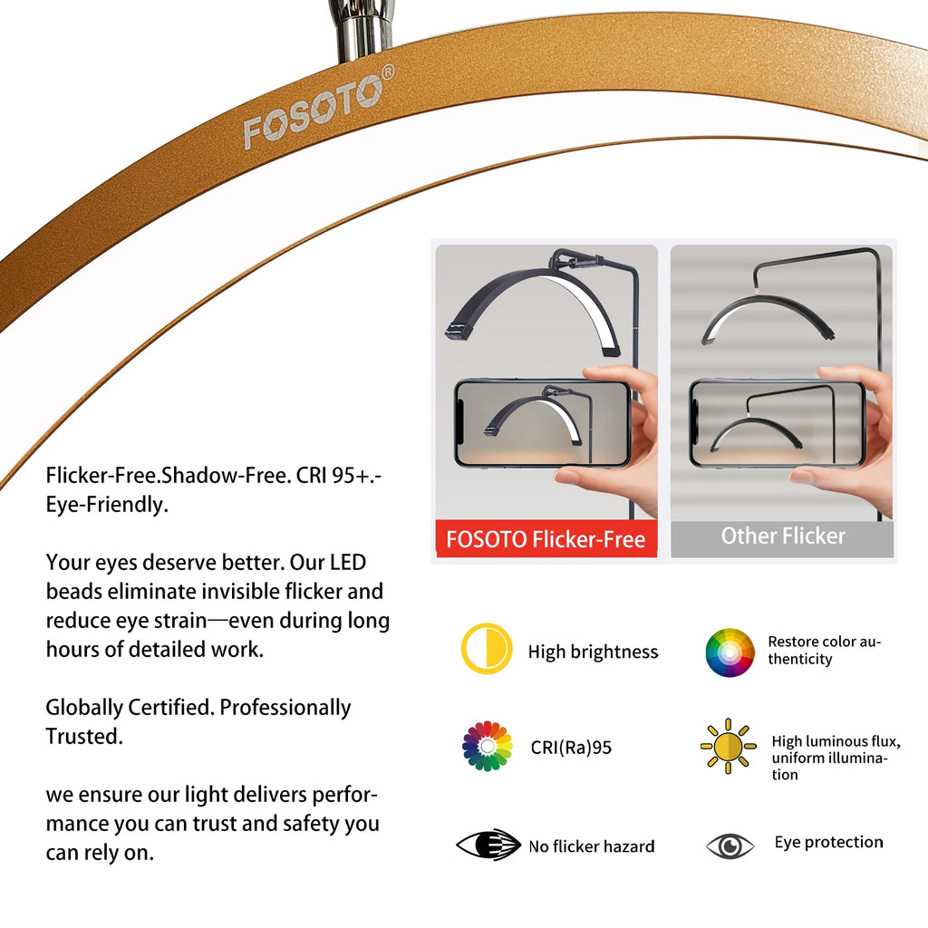 Oversea Warehouse Fast Delivery Floor LED Video Light Half-moon Shaped High Quality Fill Light For Beauty Salon Makeup