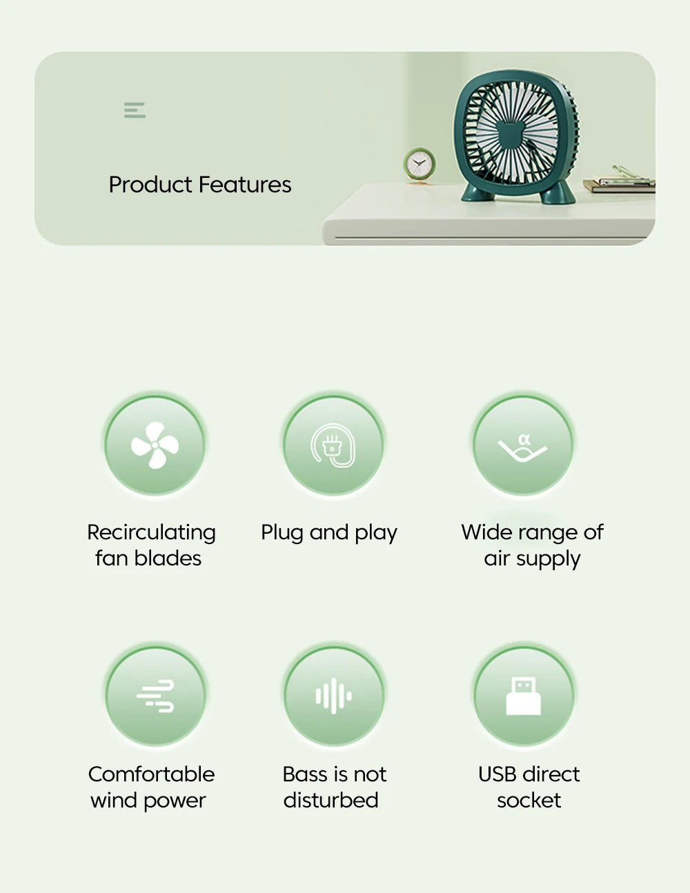 Mini Desktop Fan Portable With USB Direct Plug In Summer Gadget USB Small Fan For Home Desk Office School Outdoor Camping Travel