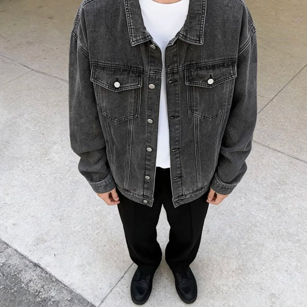 Denim Jackets for Men Baggy Vintage Personality Safari Style Trendy Urban Street Style Handsome Pockets Outwear American  Hombre
