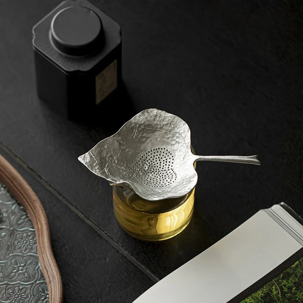 Silver Tea Leak Bodhi Leaves Pure Tin Material Creative Tea Filters Fair Cup Creative Leaves Tea Leak Teas Ceremony Accessories