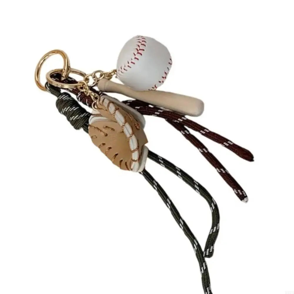Bag Charms Baseball Braid Rope Pendant Weave Rope Nylon Braid Rope Bag Charms Key Ring Bag Accessories Car Key Chain