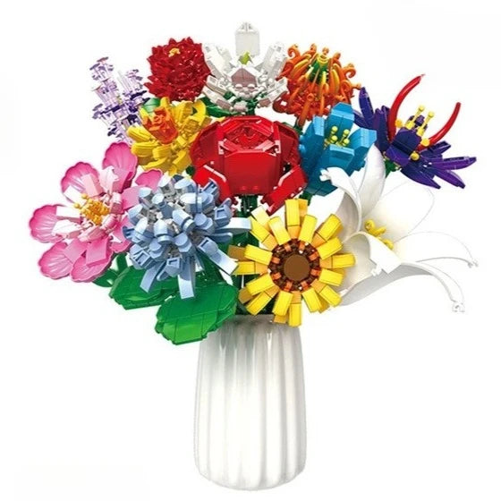 Big Flowers Bouquet Building Blocks Set Flowers Models Home Decor Botanical Collection Bricks Toys for Adults Mother's Day