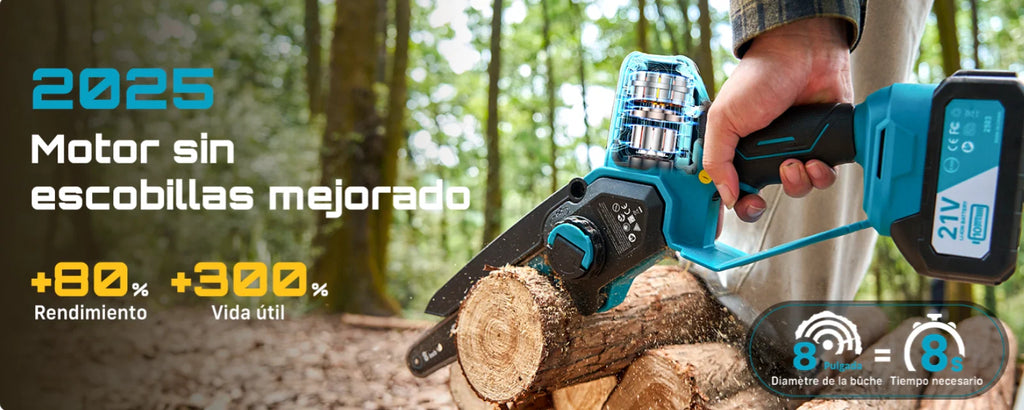SEESII 6&8'' Brushless Electric Chainsaw 1000W Cordless Electric Saw Woodworking Garden Pruning Tools For Makita 18V Battery Pin