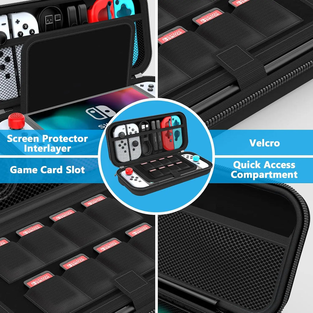 Portable Lightweight Carrying Case for Switch Console Large Capacity Waterproof Protective Storage Bag for Game Accessories