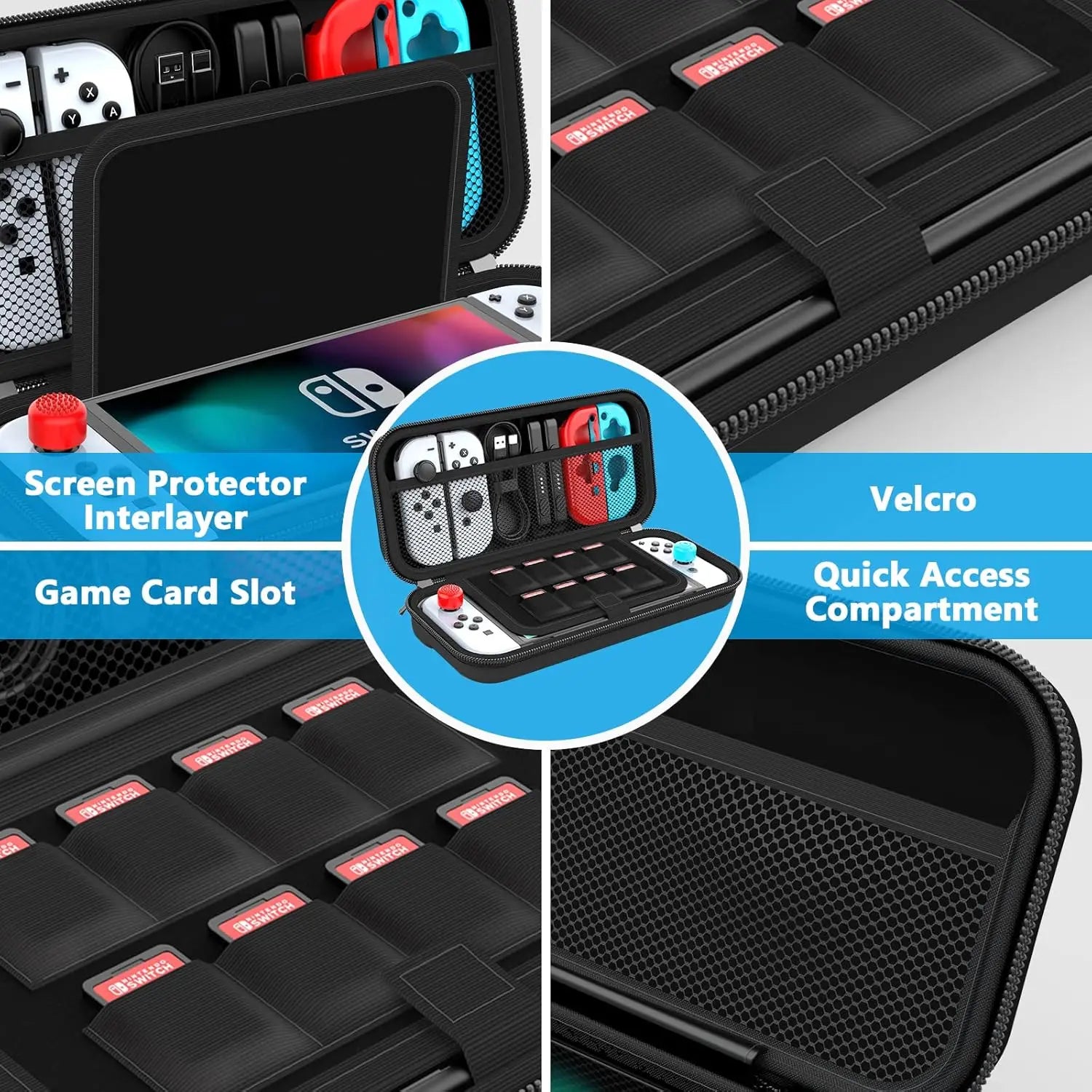 Portable Lightweight Carrying Case for Switch Console Large Capacity Waterproof Protective Storage Bag for Game Accessories