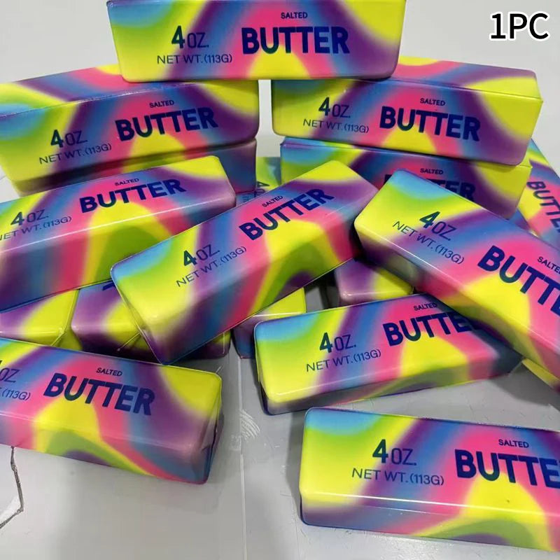 Simulation Cheese Butter Squishy Fidget Toys Squeeze Ornament Anti Stress Squishy Fidget Balls Desk Accessories Party Favors